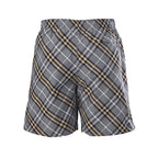 BURBERRY Grey-Green Twill Check Shorts