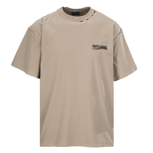 BALENCIAGA Reversible Double-Sided "Cola" Embroidered Short-Sleeve T-Shirt