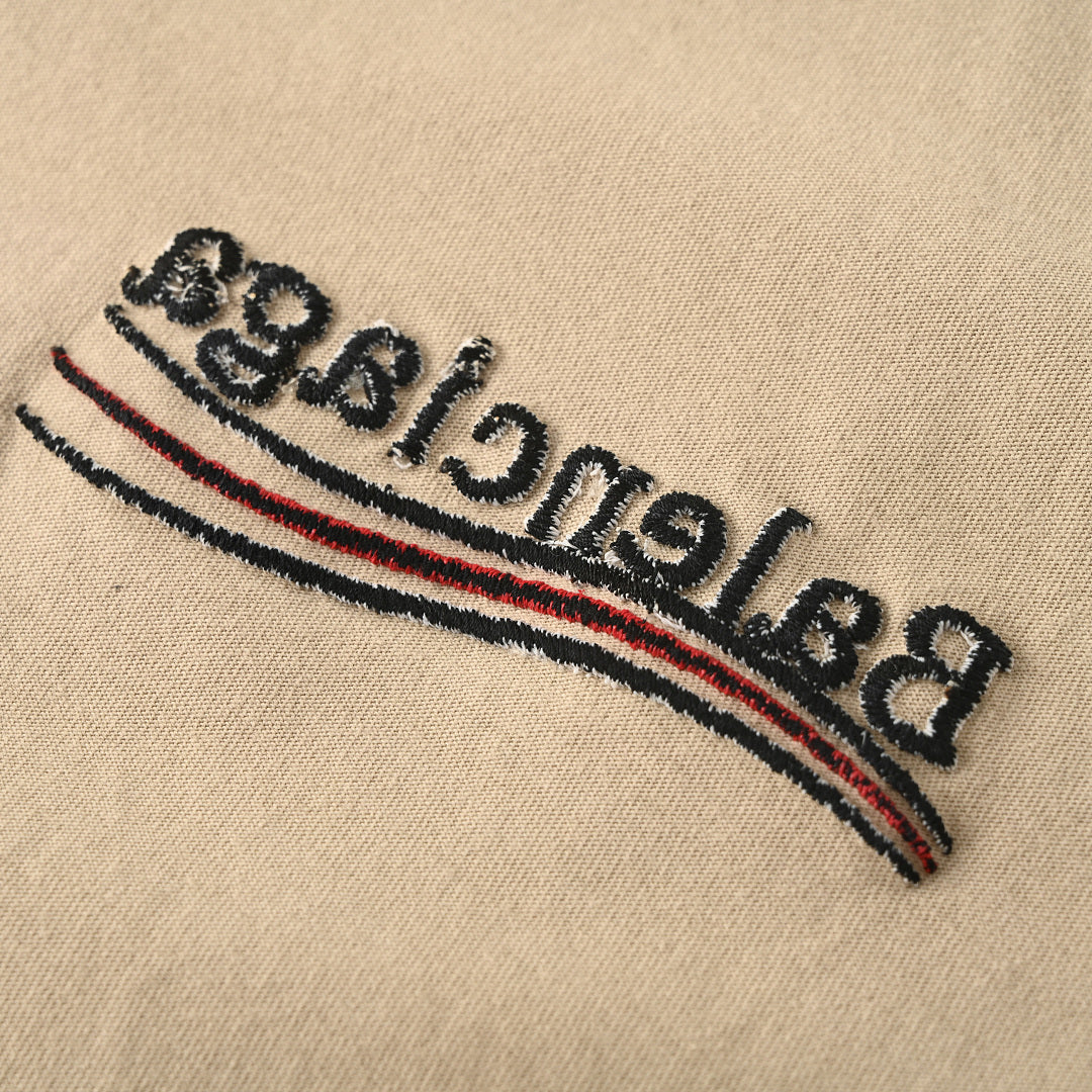 BALENCIAGA Reversible Double-Sided "Cola" Embroidered Short-Sleeve T-Shirt