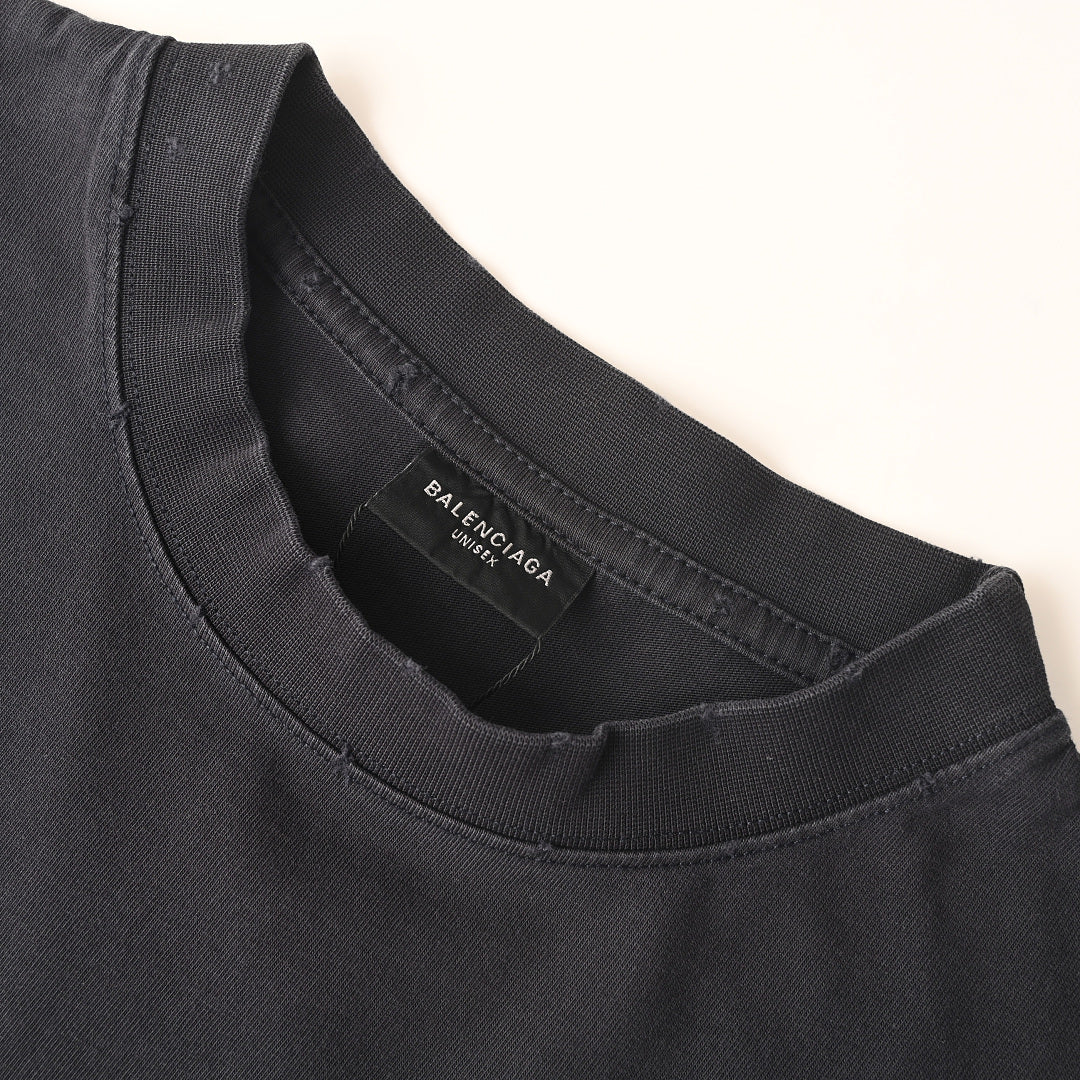 Balenciaga Designer Glitter-Print Short-Sleeve T-Shirt