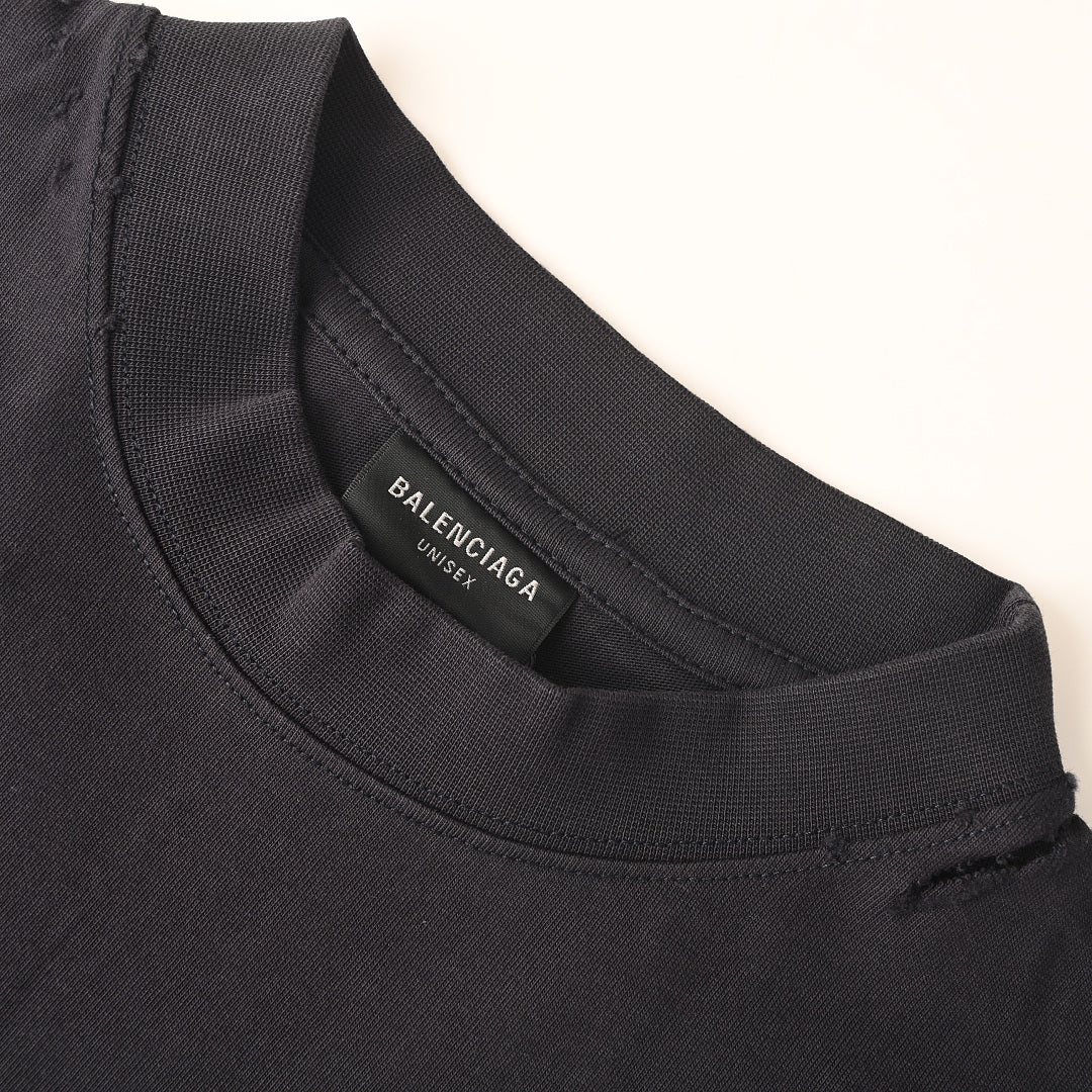 Balenciaga (BLCG) Red Masking Tape-Lettering Short-Sleeve T-Shirt