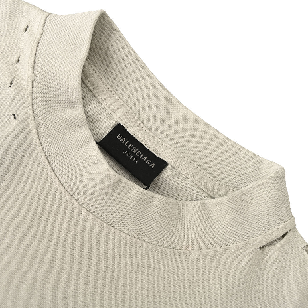 Balenciaga (BLCG) Red Masking Tape-Lettering Short-Sleeve T-Shirt