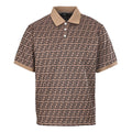 Fendi Roma All-Over FF Monogram Jacquard Polo Shirt — Brown