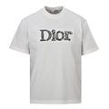 DIOR 3D Sketch-Style Letter Embroidery Short-Sleeve T-Shirt
