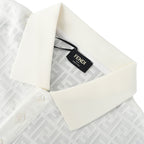 Fendi Roma All-Over FF Monogram Jacquard Polo Shirt — White