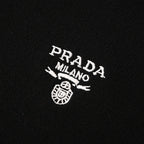 PRADA Embroidered Logo Short-Sleeve Knit Polo Shirt
