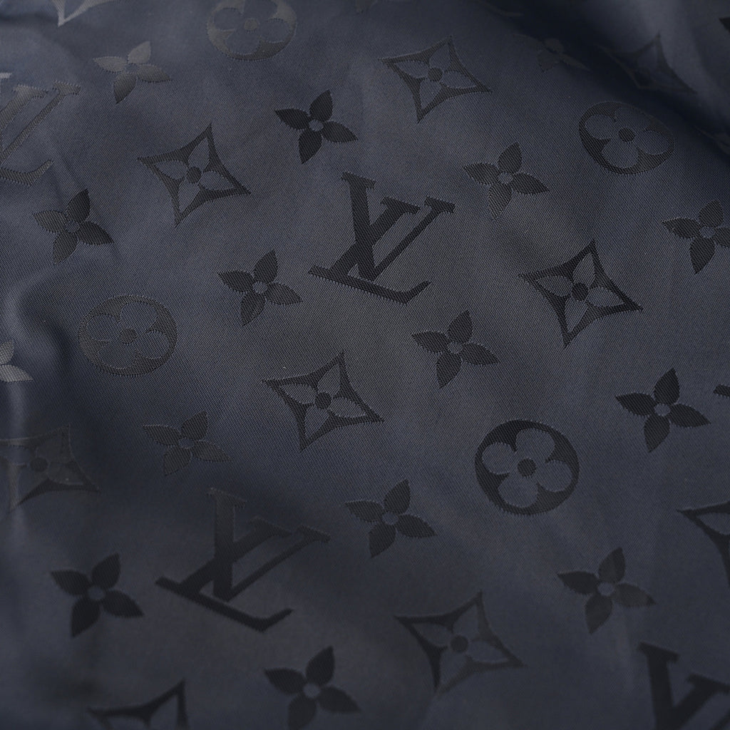 Louis Vuitton Reversible Windbreaker Jacket featuring Leather Logo Patch and Tonal Jacquard Pattern
