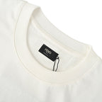 Fendi Roma Karligraphy Rose Gold Sequin Script T-Shirt — Off-White
