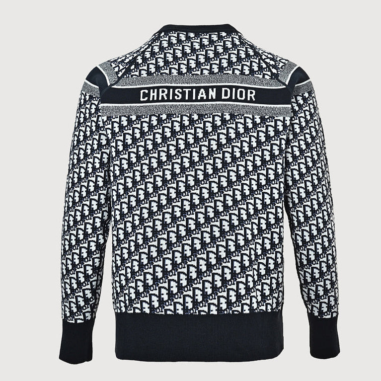 Dior Oblique Jacquard Cashmere Reversible Crewneck Sweater