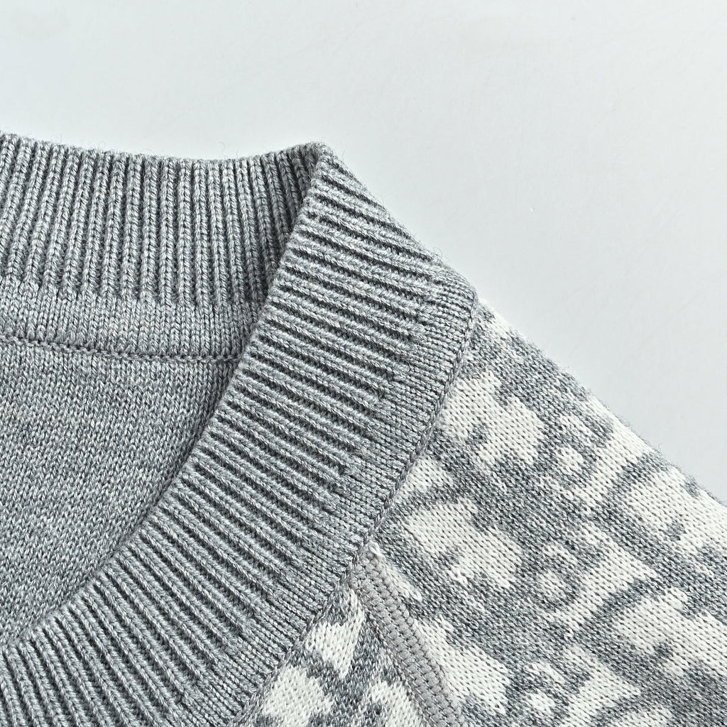 Dior Oblique Jacquard Cashmere Reversible Crewneck Sweater