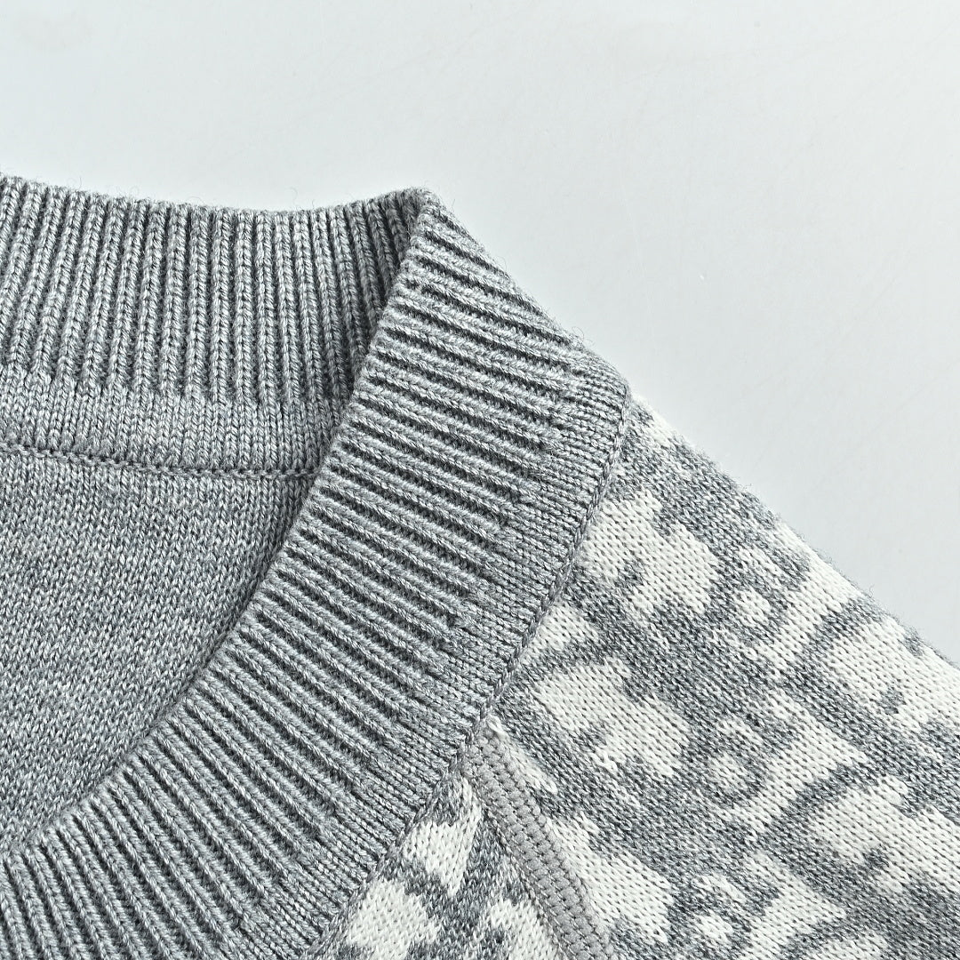 Dior Oblique Jacquard Cashmere Reversible Crewneck Sweater