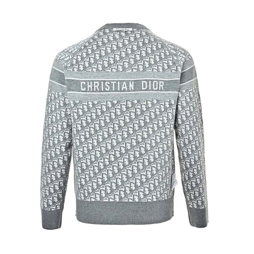 Dior Oblique Jacquard Cashmere Reversible Crewneck Sweater