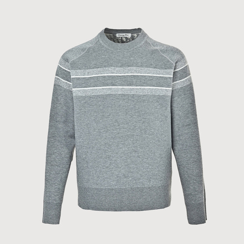 Dior Oblique Jacquard Cashmere Reversible Crewneck Sweater