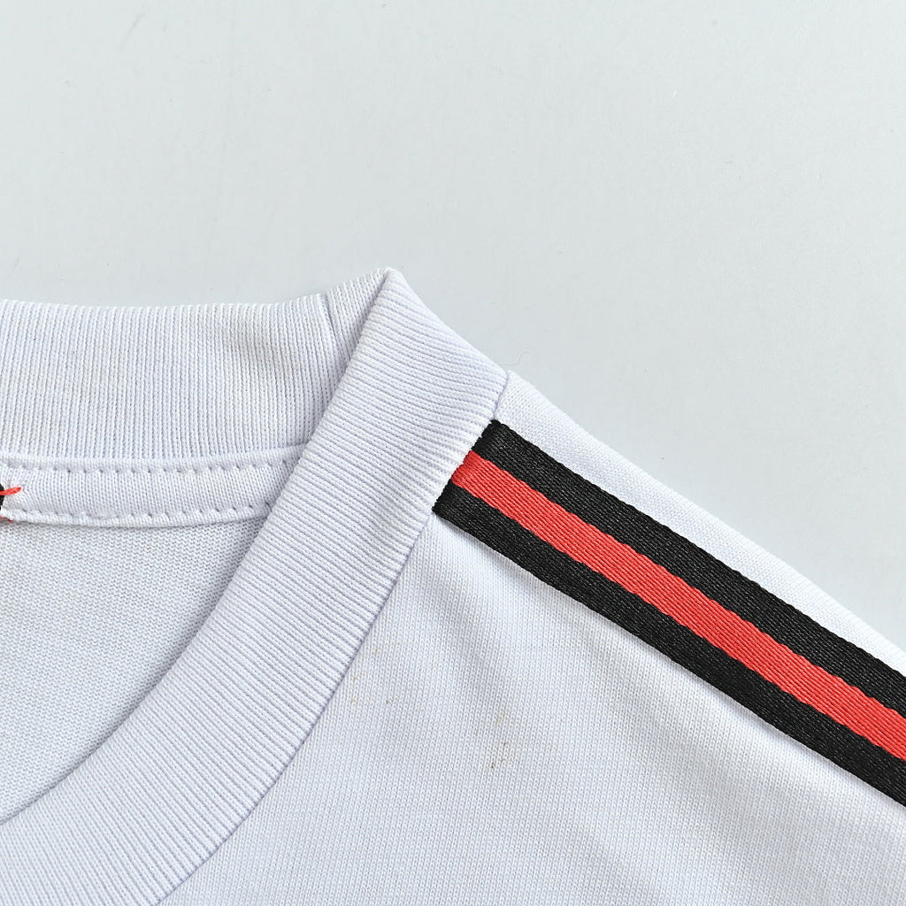 Gucci 2026 Web Stripe Shoulder Tape T-Shirt — White | Made in Italy