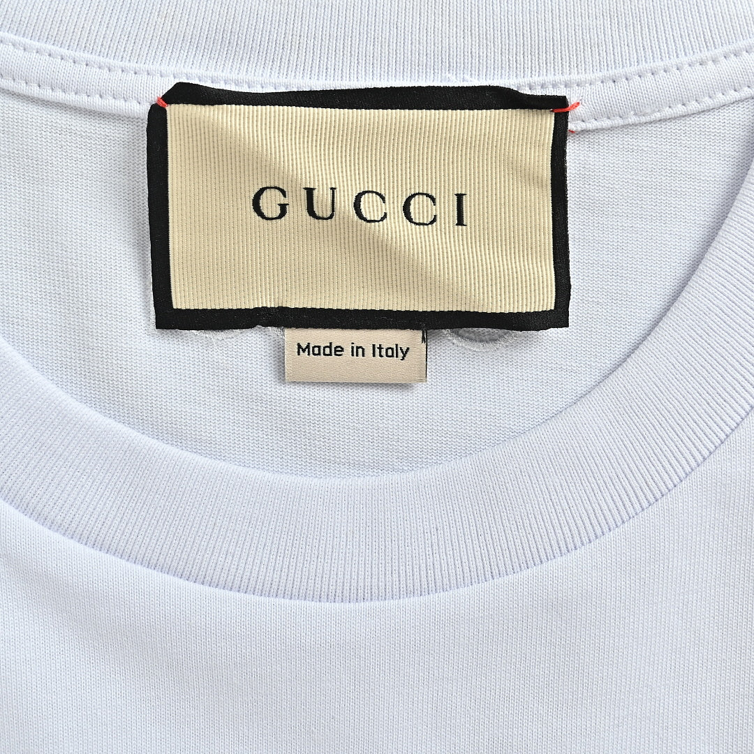 Gucci 2026 Web Stripe Shoulder Tape T-Shirt — White | Made in Italy