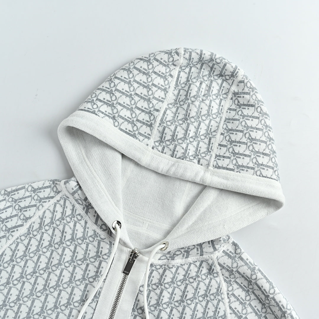 Dior 24FW Oblique Jacquard Cashmere Reversible Zip Jacket
