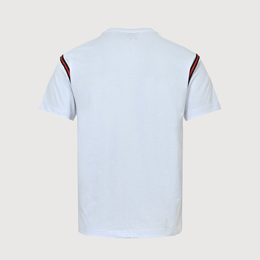 Gucci 2026 Web Stripe Shoulder Tape T-Shirt — White | Made in Italy