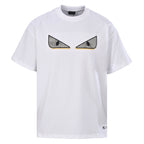 Fendi Roma Bag Bugs Eyes Appliqué T-Shirt — White