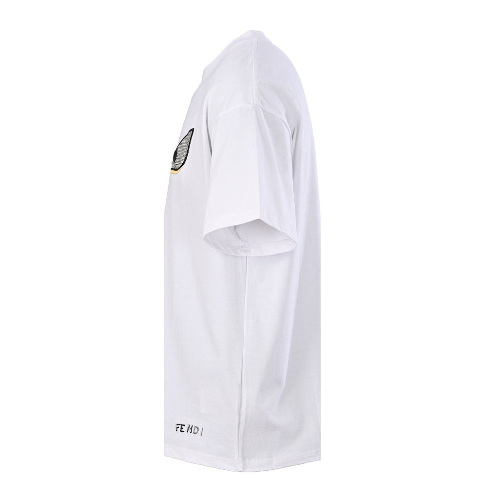 Fendi Roma Bag Bugs Eyes Appliqué T-Shirt — White