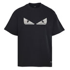 Fendi Roma Bag Bugs Eyes Appliqué T-Shirt — BLACK