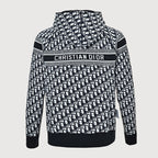 Dior Classic Monogram Reversible Wool-Cashmere Hooded Cardigan