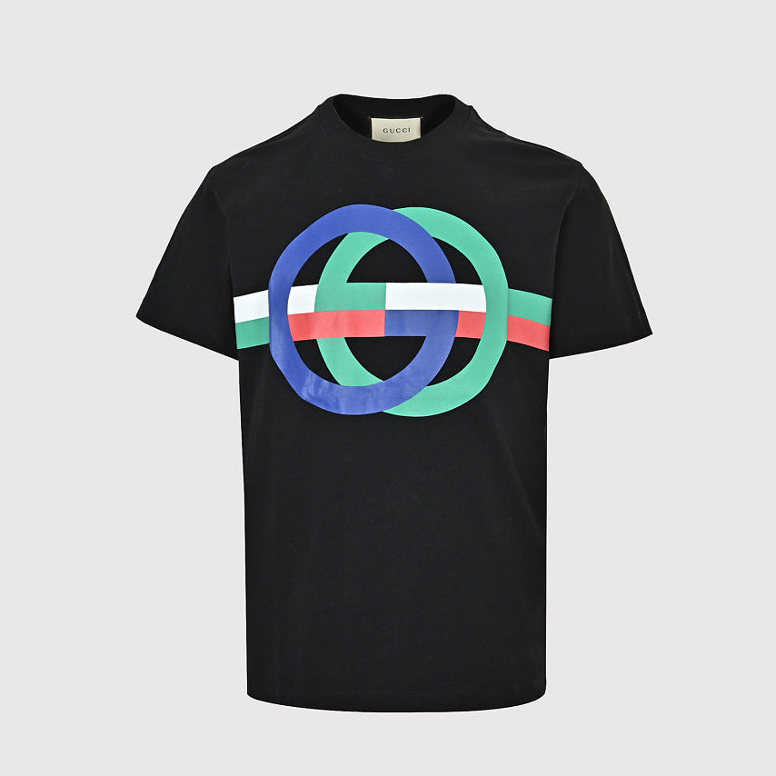 Gucci 2026 Interlocking GG Web Stripe T-Shirt — Black | Made in Italy