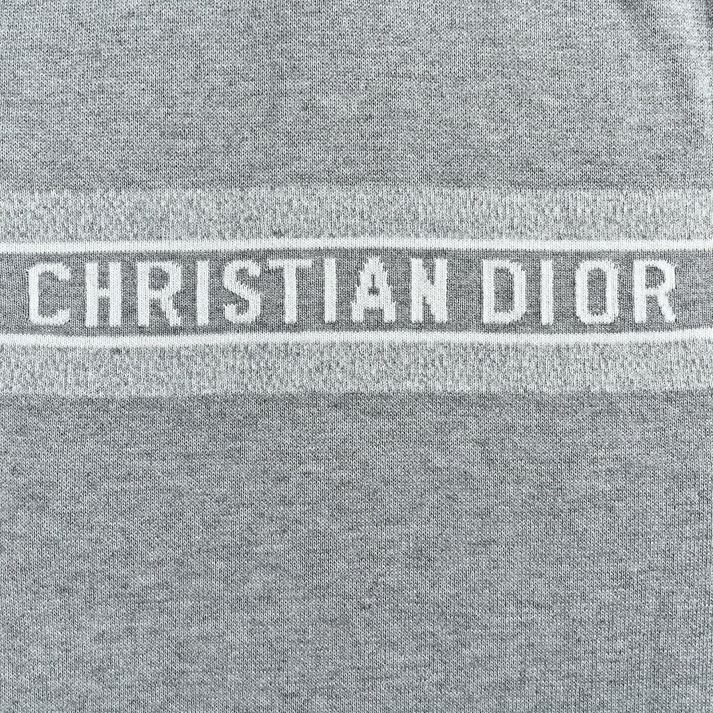 Dior Oblique Reversible Hooded Zip Jacket in Grey Cashmere Knit