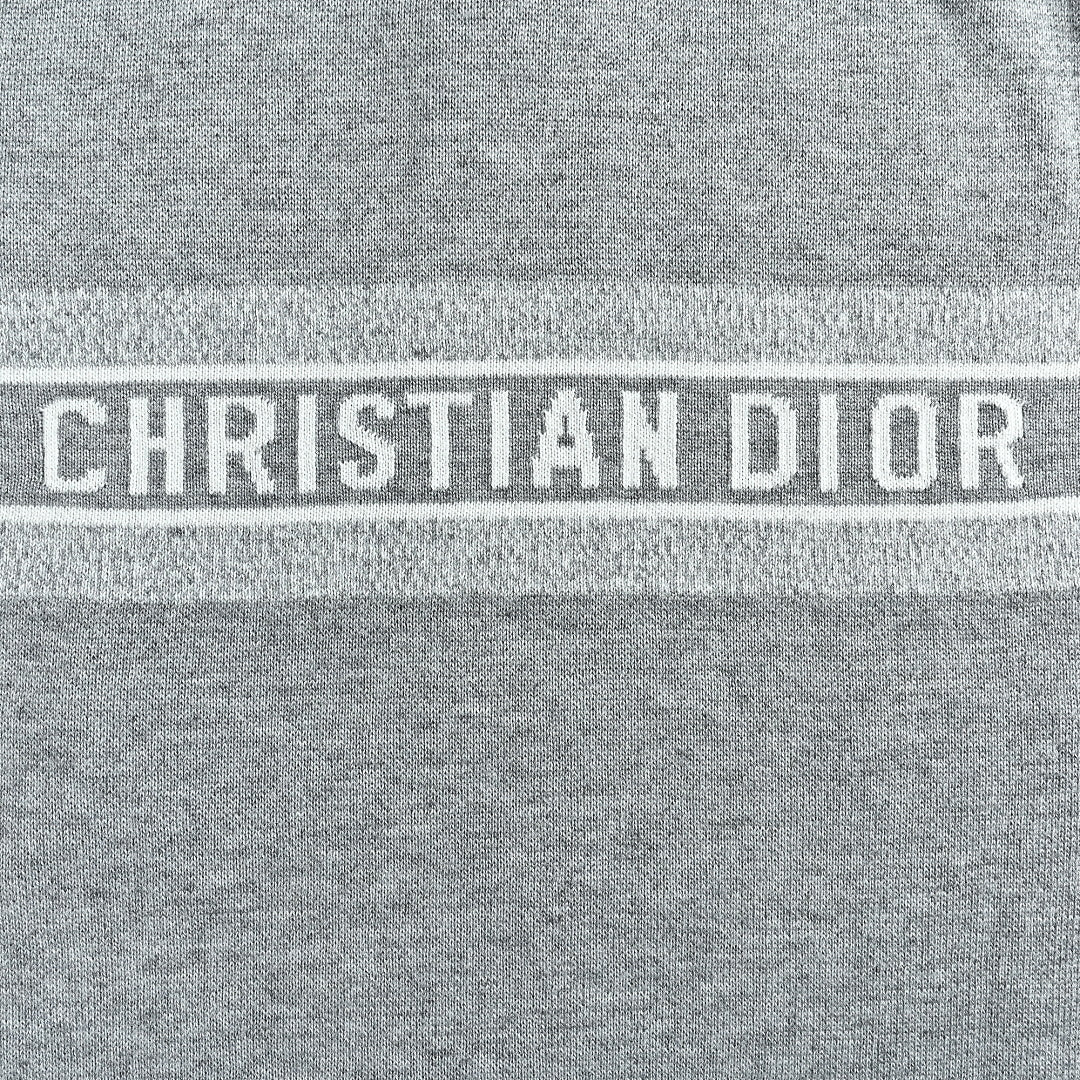 Dior Oblique Reversible Hooded Zip Jacket in Grey Cashmere Knit