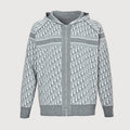 Dior Oblique Reversible Hooded Zip Jacket in Grey Cashmere Knit