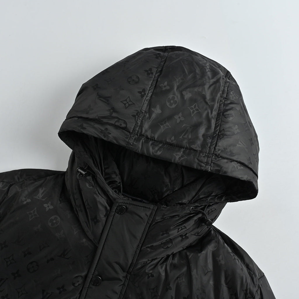 Louis Vuitton Monogram Patchwork Hooded Down Jacket