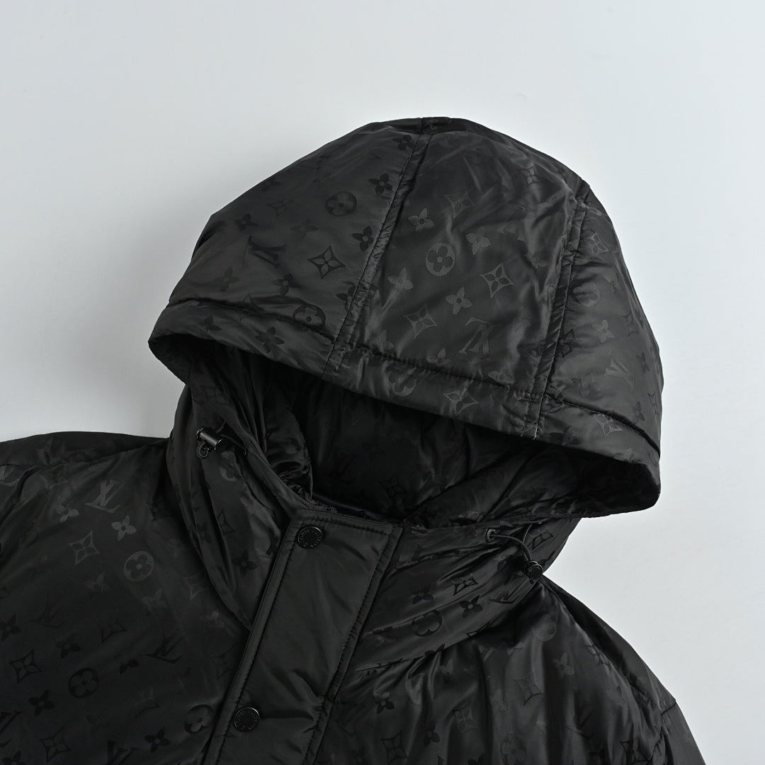Louis Vuitton Monogram Patchwork Hooded Down Jacket