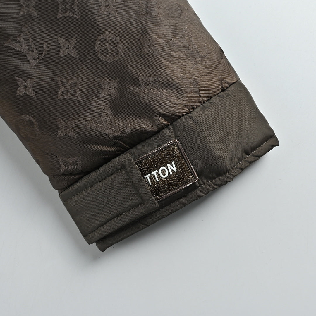 Louis Vuitton Monogram Patchwork Hooded Down Jacket