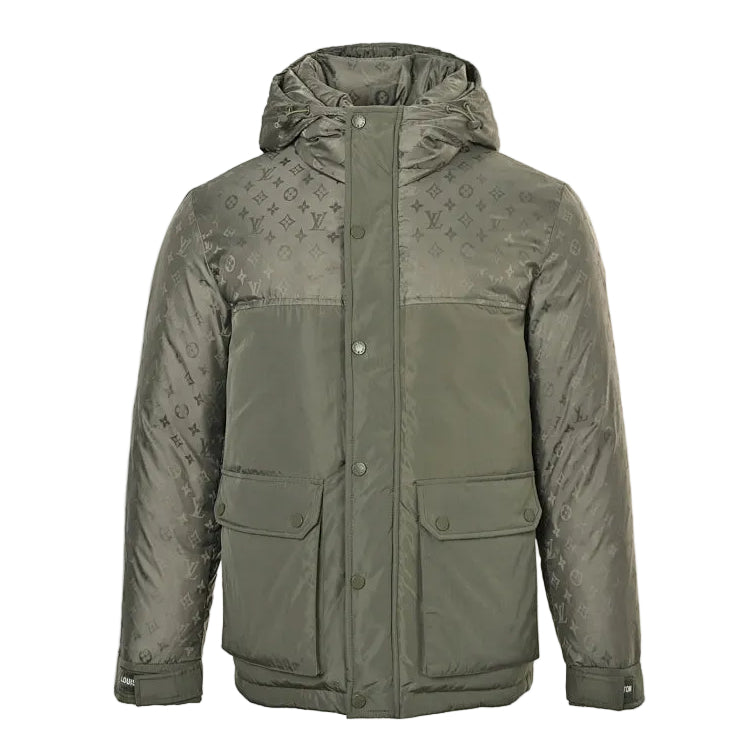 Louis Vuitton Monogram Patchwork Hooded Down Jacket