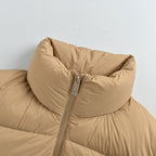 Moncler Stand Collar Solid Color Double Zipper Down Jacket
