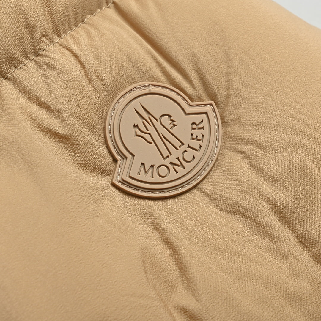 Moncler Stand Collar Solid Color Double Zipper Down Jacket