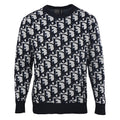 DIOR CD All-Over Logo Jacquard Knit Sweater in Cotton-Wool Blend (Two Colors)