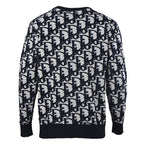 DIOR CD All-Over Logo Jacquard Knit Sweater in Cotton-Wool Blend (Two Colors)