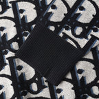 DIOR CD All-Over Logo Jacquard Knit Sweater in Cotton-Wool Blend (Two Colors)