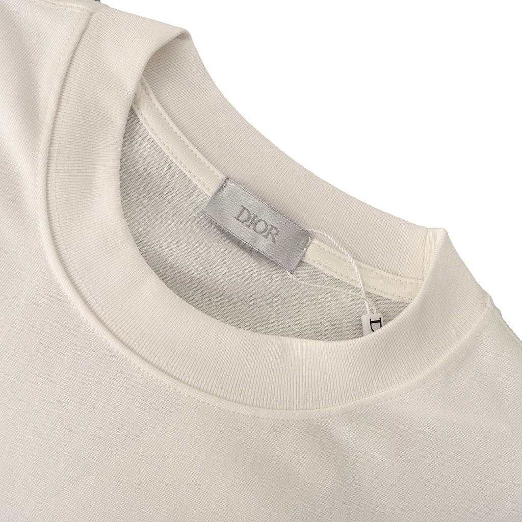 DIOR Floral and Bird Silhouette Print Short-Sleeve T-Shirt