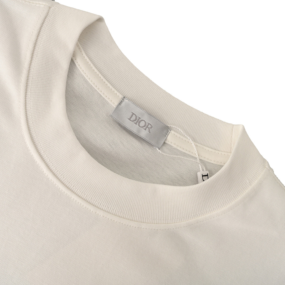 DIOR Floral and Bird Silhouette Print Short-Sleeve T-Shirt