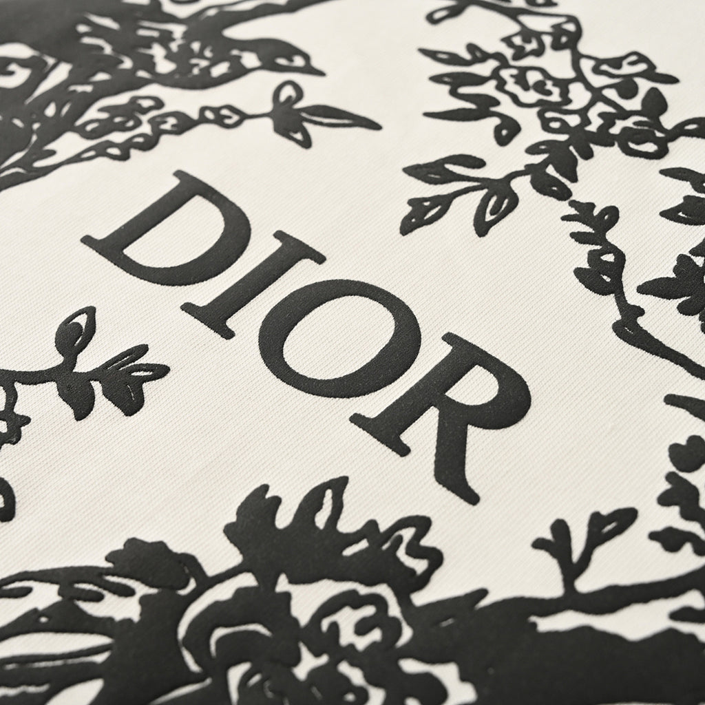 DIOR Floral and Bird Silhouette Print Short-Sleeve T-Shirt