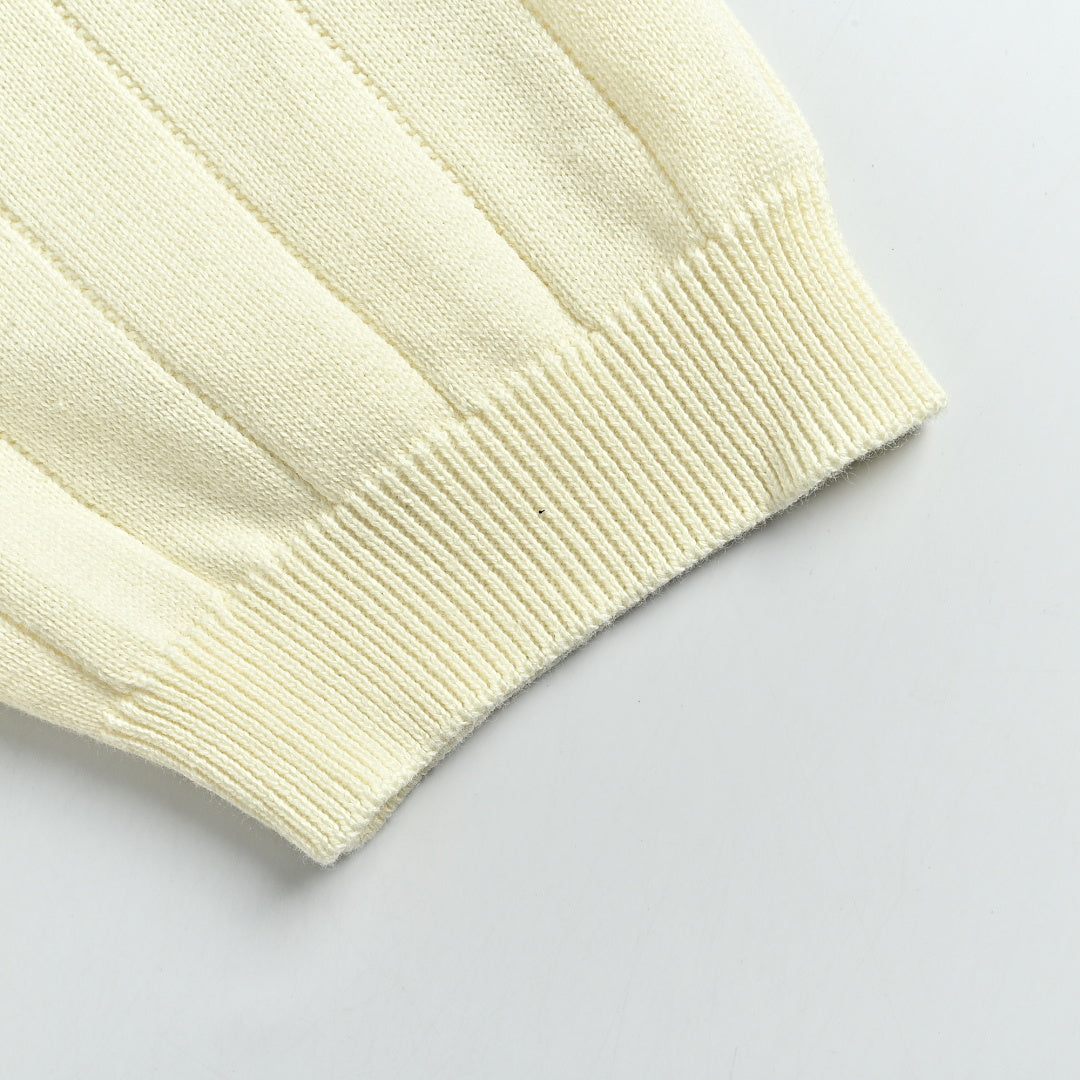 Gucci 2026 Web Stripe Knit Polo — Ivory | Made in Italy