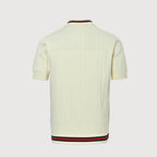 Gucci 2026 Web Stripe Knit Polo — Ivory | Made in Italy