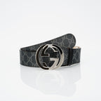 Gucci Reversible Leather Belt with Silver Buckle
