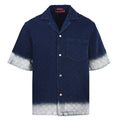 GUCCI Jacquard Denim Short-Sleeve Shirt