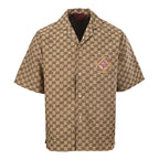 GUCCI Monogram Embroidered "Year of the Horse" Badge Cuban Collar Shirt