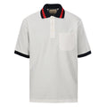 GUCCI Red and Green Web Embroidered Polo Shirt