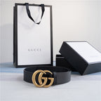 Gucci New Gold-Buckle Leather Belts for Men and Women