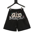 Gucci × Balenciaga 2023 Fall/Spring Collaboration Series: Logo-Print Colorful Hand-Painted Shorts