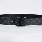 Louis Vuitton Black Lacquer Buckle Leather Belt